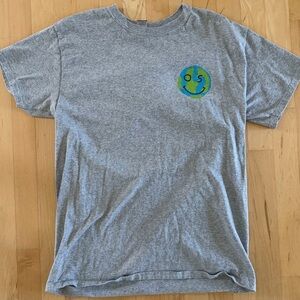 Hanes Gray Short Sleeve Tee and Hoodie with Earth Design
